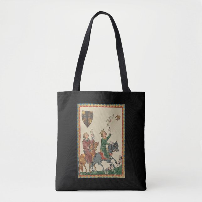 Bolsa Tote Falcoaria, Codex Manesse do século XIV (Frente)