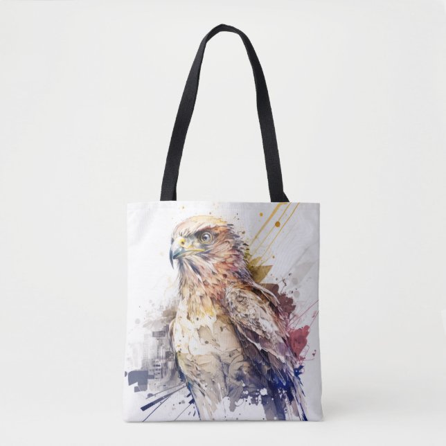 Bolsa Tote Falcon Bird Retrait Animal Painting Willife Free (Frente)