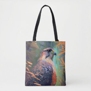 Bolsa Tote Falcon Bird Retrato Animal Pintura de Vida Selvage