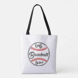Bolsa Tote Fale de Beisebol comigo Retro Gráfico Moderno