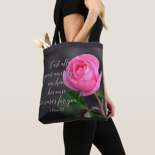 Bolsa Tote Fale de sua Bíblia de ansiedade cristã.