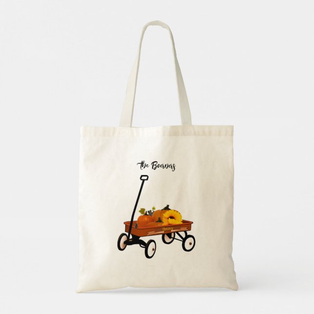 Bolsa Tote Fall Halloween - Carro de Ação de Graças (Verso)