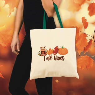 Bolsa Tote Fall Vibes Pumpkin Spice Futebol