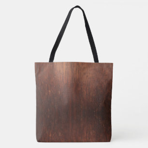 Bolsa Tote Falso de Brown escuro de madeira