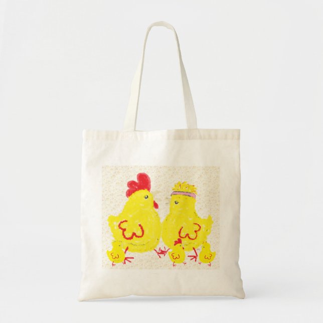 Bolsa Tote Família de Galinhas (Frente)