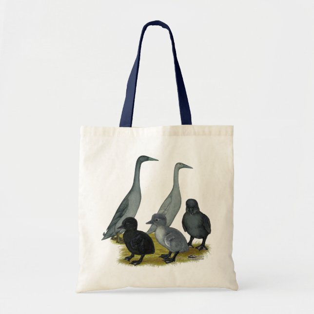 Bolsa Tote Família de Patos Runner Azul (Frente)