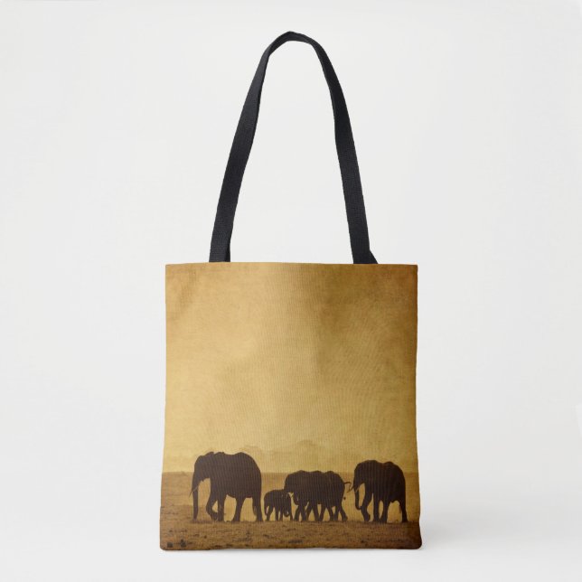 Bolsa Tote Família do elefante (Frente)