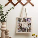 Bolsa Tote Família Personalizada de Amigos de Colagem de Foto<br><div class="desc">Saco personalizado de tote da família com 8 fotos de sua escolha e um modelo de texto fácil de personalizar.</div>