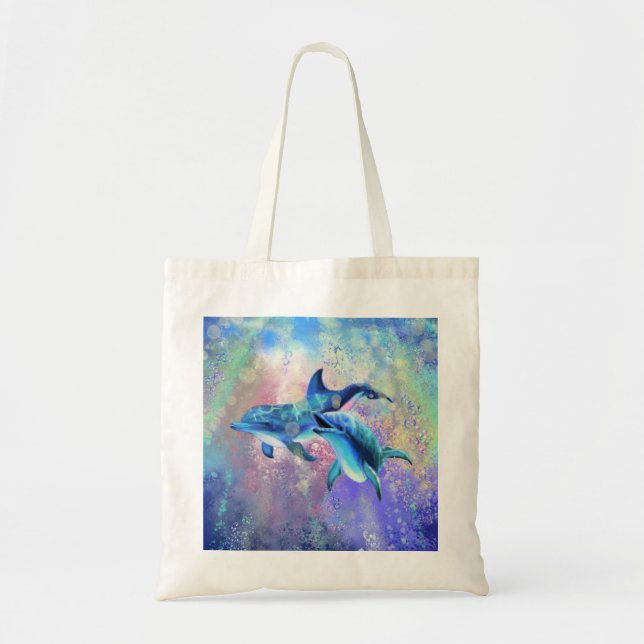 Bolsa Tote Família Tote Bag do Casal Dolphin (Frente)