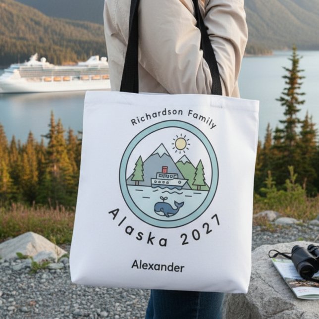 Bolsa Tote Family Alaska Cruise Trip (Alaskan family cruise tote bag)