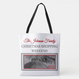 Bolsa Tote Family Christmas Shopping Weekend Crimson Ornament