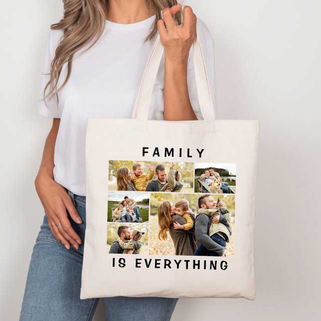 Bolsa Tote Family is Everything 5 Photo Family (Criador carregado)