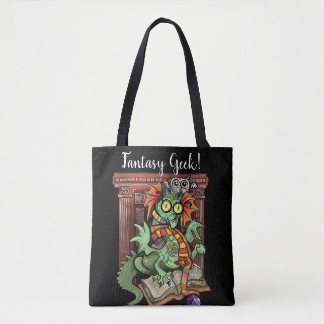 Bolsa Tote Fan Dragon "Fantasy Geek!" (Frente)