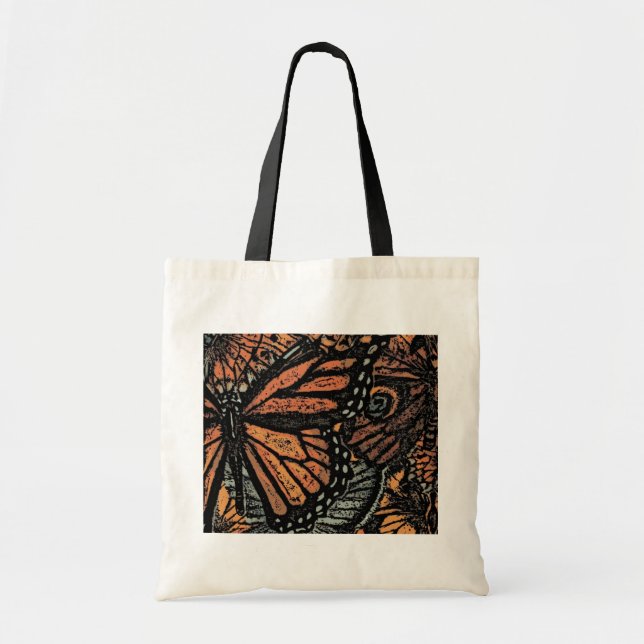 Bolsa Tote Fantasia da borboleta laranja abstrato (Frente)