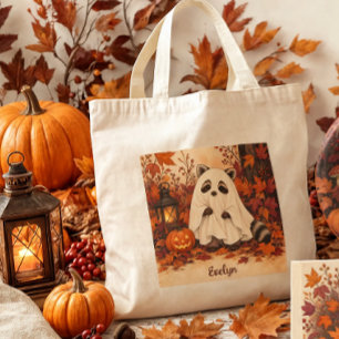 Bolsa Tote Fantasia de Fantasma de Guaxinim Halloween Persona