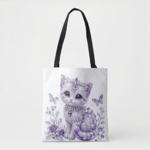 Bolsa Tote Fantasia de Gatinho Joalheria Roxa Real