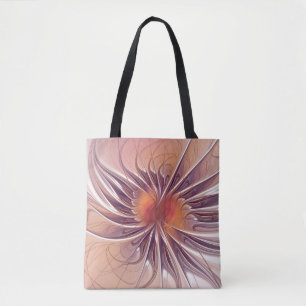 Bolsa Tote Fantasia floral, flor abstrata colorida do Fractal