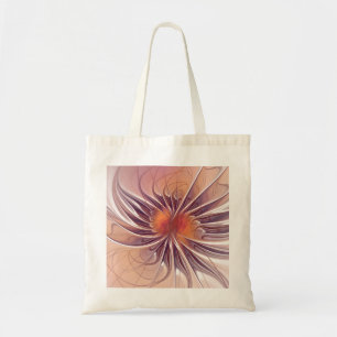 Bolsa Tote Fantasia floral, flor abstrata colorida do Fractal