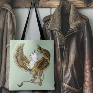 Bolsa Tote Fantasia Marrom Majestosa Grifo Mitológico