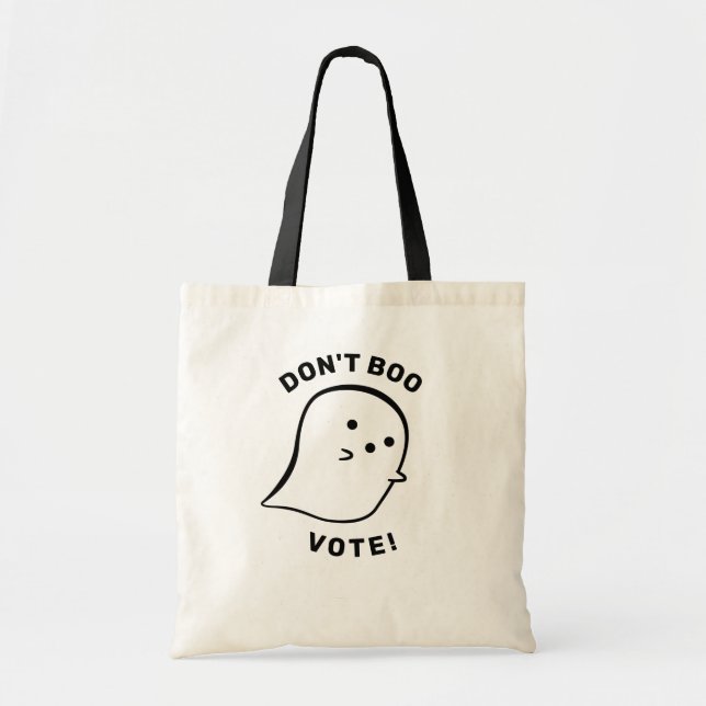 Bolsa Tote Fantasma Bonita Não Boo, Vote! Toque de Orçamento (Frente)