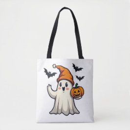 Bolsa Tote Fantasma Bonito com Decoração do Dia das Bruxas de