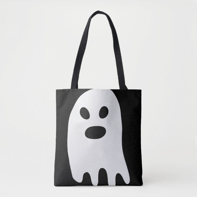 Bolsa Tote Fantasma Branco Simples do Halloween (Frente)