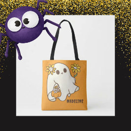 Bolsa Tote Fantasma de Halloween Fofo Retrô