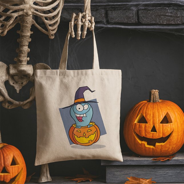 Bolsa Tote Fantasma de Halloween na Bruxa Louca de Pumpkin (Criador carregado)