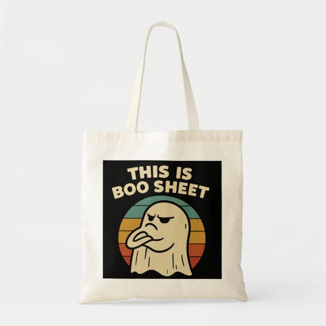 Bolsa Tote Fantasma Engraçado "Isto É Folha De Boo" Retro Hal (Frente)