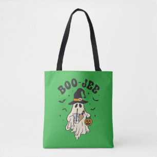 Bolsa Tote Fantasma fofo com café gelado