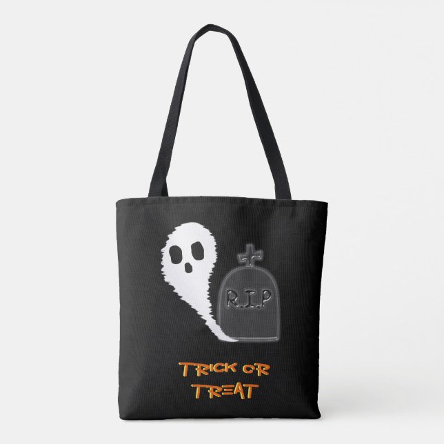 Bolsa Tote Fantasma Spooky com Halloween Grave (Verso)