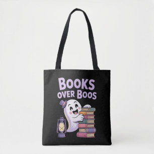 Bolsa Tote Fantasmal Livro de Lavanda Brincalhão sobre Buxos