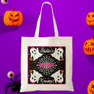 Bolsa Tote Fantasmas bonitos Jack o lanternas Cobweb