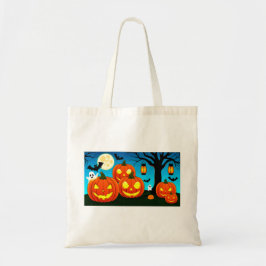 Bolsa Tote Fantasmas de Halloween, Pumpkins, Morcegos