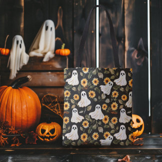 Bolsa Tote Fantasmas do Gótico de Verão e Girassóis Spooky