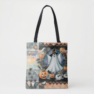 Bolsa Tote Fantasmas e Abóboras de Halloween #1