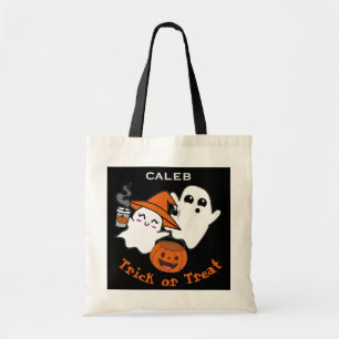 Bolsa Tote Fantasmas Fofos Doces ou Travessuras Halloween Per