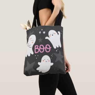 Bolsa Tote Fantasminhas Fofos Halloween BOO
