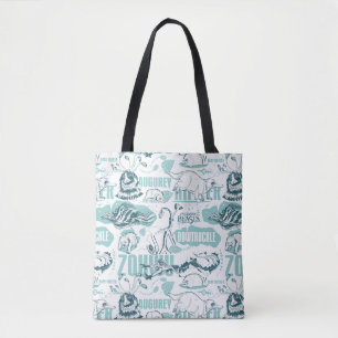 Bolsa Tote Fantastic Beasts Blue Pattern