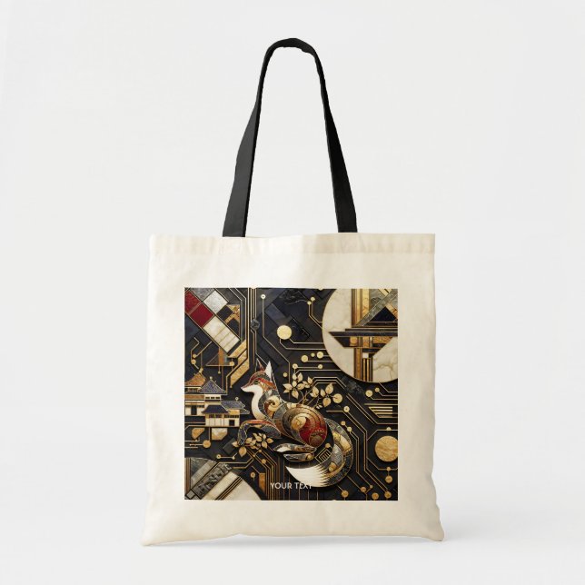 Bolsa Tote Fantasy Abstrato Fox Art (Frente)