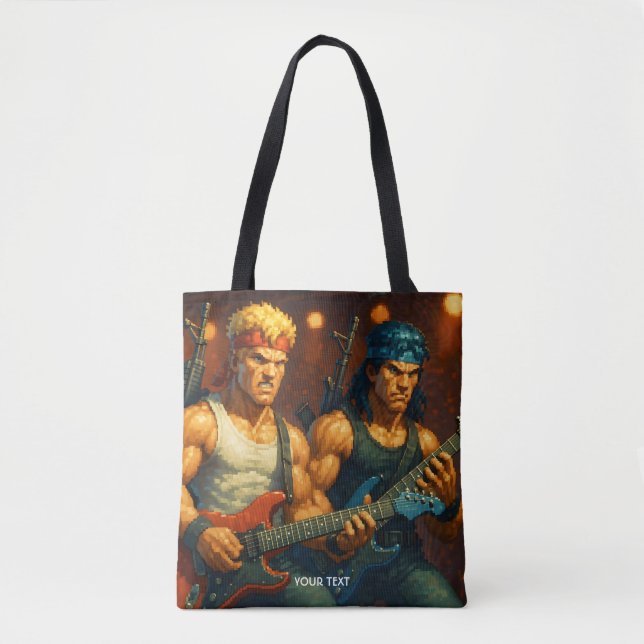 Bolsa Tote Fantasy - Banda de Rock Pixelizada (Frente)