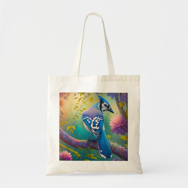 Bolsa Tote Fantasy Birds Blue Jay (Frente)