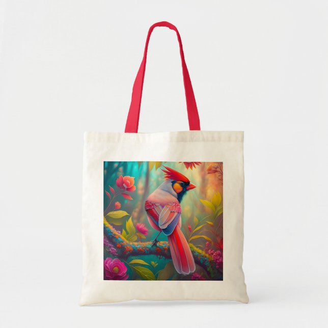 Bolsa Tote Fantasy Birds Male Cardinal (Frente)