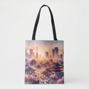 Bolsa Tote Fantasy Custa Sunset Tóquio View