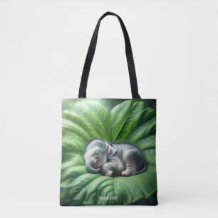 Bolsa Tote Fantasy Cute Baby Elephant Leaf