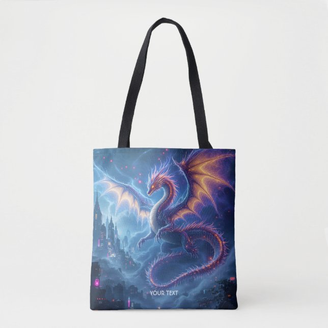 Bolsa Tote Fantasy Cute Blue Dragon City (Frente)