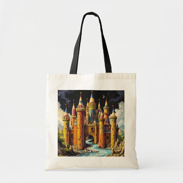 Bolsa Tote Fantasy Cute Castle De Lápis (Frente)