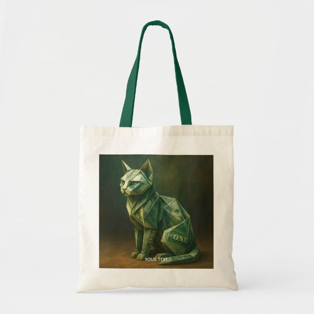 Bolsa Tote Fantasy Cute Cat Money Origami (Frente)