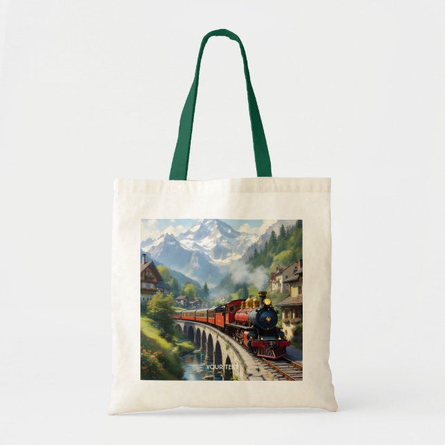 Bolsa Tote Fantasy Cute Crimson Antiguo Trem (Frente)