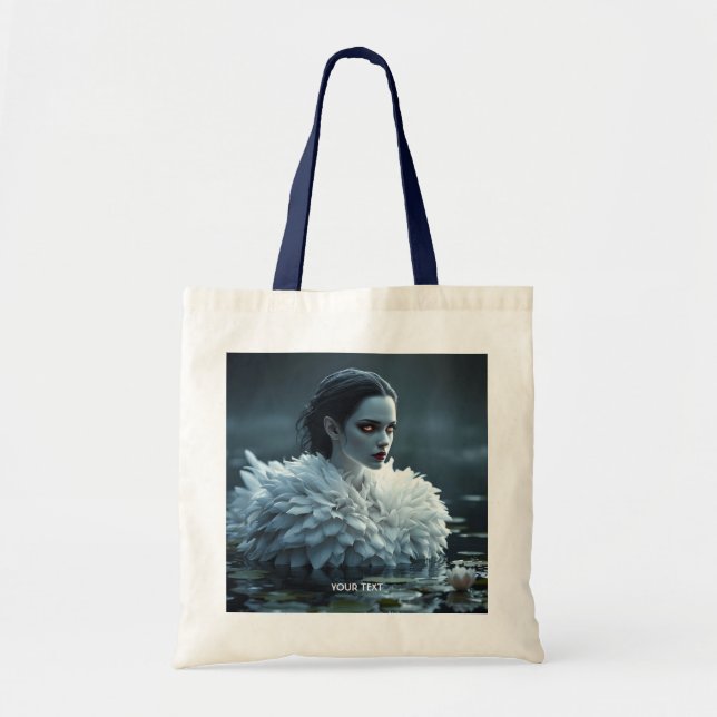 Bolsa Tote Fantasy Cute Lake Swan White (Frente)